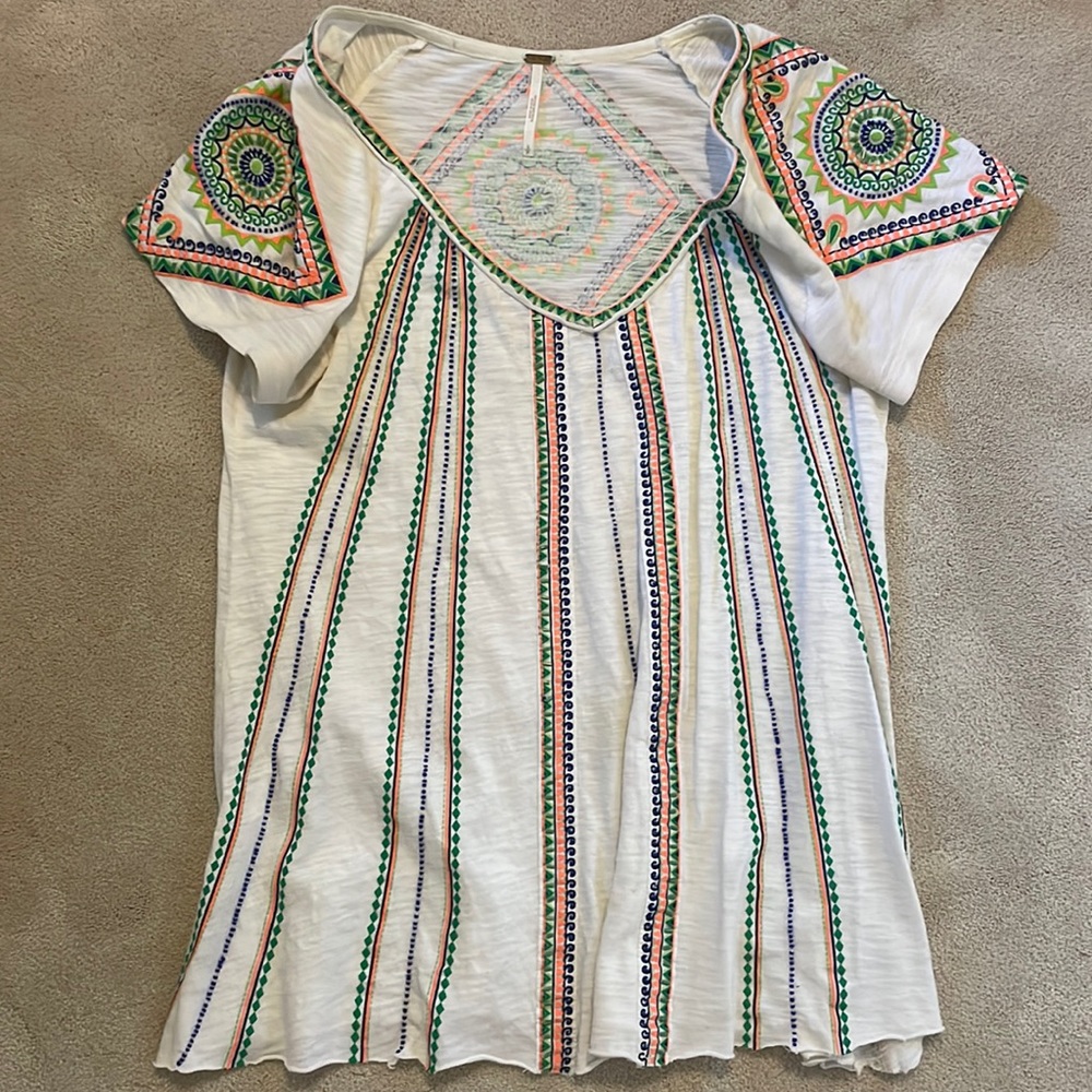 Free People beaded v-neck shirt